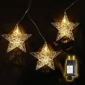Dripio LED-Lichterkette 3 warmweiße Sterne 3,5 m IP44 Timer