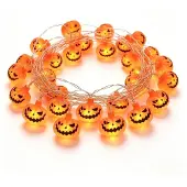 Dripio Halloween-Lichterkette 3 m, 20 Kürbis-LEDs, batteriebetrieben