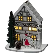 Dripio LED Holz-Silhouette Haus, weiß, batteriebetrieben, 1 warmweiße LED