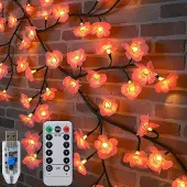 Dripio LED-Kirschblüten-Lichterkette, 1,8 m, 96 LEDs, USB, wasserdicht