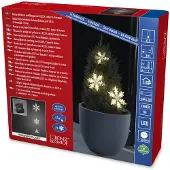 Dripio LED-Lichtvorhang, 3 Acryl-Schneeflocken, 15 warmweiße LEDs, Timer, IP44