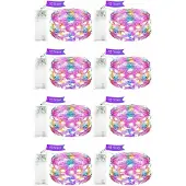 Dripio LED-Lichterkette 2m, 20 bunte Lampen, batteriebetrieben, Timer, 8er-Set