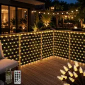 Dripio LED-Lichtnetz 6x2 m, 300 warmweiße LEDs, Fernbedienung, Timer, IP44