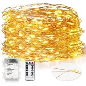 Dripio LED Lichterkette 30 m, 300 warmweiße Lampen, batteriebetrieben, Kupferdraht