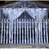 Dripio Gordijnverlichtung, kaltweiß, 2x2 m, 200 LEDs, batteriebetrieben