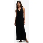 Superdry Laddered Jersey Maxi ärmelloses Langes Kleid