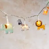 Dripio Safari-Lichterkette, 12 warmweiße LEDs, 2,1 m, batteriebetrieben, Timer