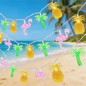 Dripio Lichterkette Hawaii 1,5 m, 10 LEDs, Flamingo, Ananas, Palmen