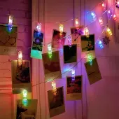 Dripio Lichterkette mit Clips, 3 m, 20 LEDs, 8 Modi, mehrfarbig