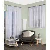 Home wohnideen Gardine "KYRA" Kräuselband 1 Stk. tlg. EFFEKTVOILE LÄNGSSTREIFEN, KRÄUSELBAND