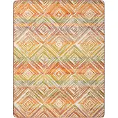 Biederlack Wohndecke "Wohndecke Sunset Diamonds", bunt (multicolor), B:150cm L:200cm, Baumwolle, Polyacryl, Polyester, Wohndecken, Wohndecke, extravagantes Rautendessin mit Zierstich