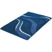 Kleine wolke Badematte "Vento", Badvorleger, Badezimmer Teppich" Höhe 20 mm rutschhemmend beschichtet fußbodenheizungsgeeignet Badteppich, modernes Welledesign, besonders weich