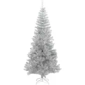 vidaXL Weihnachtsbaum Silber 180 cm PET