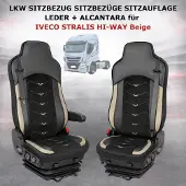 PRO-GROUP LKW SITZBEZUG SITZBEZÜGE SITZAUFLAGE LEDER + ALCANTARA IVECO STRALIS HI-WAY Beige