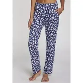 s.Oliver Pyjamahose , Damen, Gr. 32/34, N-Gr, blau (blau, gemustert), Single Jersey, Obermaterial: 50% Baumwolle, 50% Viskose, gemustert, lang, Hosen Pyjamahose, mit schönem Alloverdruck