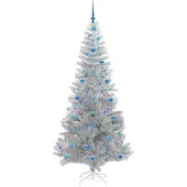 vidaXL Weihnachtsbaum Silber 210 cm PET