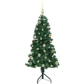 vidaXL Eckiger künstlicher Weihnachtsbaum Grün 150 cm PVC und Metall