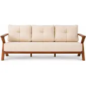AEA 3-Sitzer Gartensofa Modern Beige Kissen Elegant Stilvoll Komfort