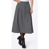 HEINE Schlupfrock , Damen, Gr. 44, grau (anthrazit), 100% Polyester, unifarben, wadenlang, Röcke Schlupfrock