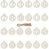 OEM Holzzahlen 1-24 für Adventskalender, rund, Ø 4 cm, Naturholz