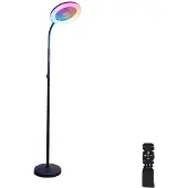 OEM LED Stehlampe, RGB Beleuchtung, Fernbedienung, schwarz, 220V-240V EU-Stecker