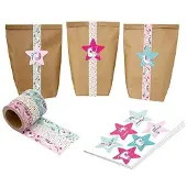 OEM Bastel-Adventskalender mit Washi-Tape, Einhorn, 24 Sticker, 38-teilig