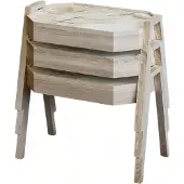 AEA Elegantes Beiges Holz Couchtisch-Set Modern Wohnzimmermöbel