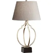 Elstead Lighting Elstead Grandeur Tischleuchte E27 Ebonisiertes Blattsilber, schwarz