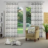 Wirth Vorhang "Berlare", grau (hellgrau), B:132cm H:355cm, Jacquard, Baumwolle, Polyester, Gardinen, Vorhang