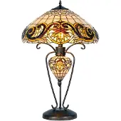 Clayre & Eef Tiffany Tischlampe Ø 46x76 cm Gelb Glas