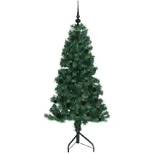 vidaXL Eckiger künstlicher Weihnachtsbaum Grün 150 cm PVC und Metall