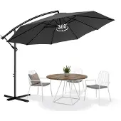 Sonstiges Ampelschirm 350cm Anthrazit UV-Schutz wasserdicht 360° drehbar windstabil Aluminiumrahmen