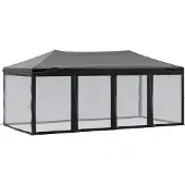 vidaXL Partyzelt Faltbar mit Seitenwänden Schwarz 3x6 m