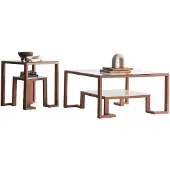 AEA Satztisch Tischset Couchtisch und Beistelltisch 2tlg. Wohnzimmer Tisch