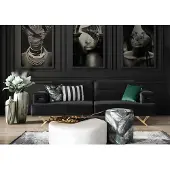 AEA Schwarzer Dreisitzer Wohnzimmermöbel Couchtisch Hocker Modernes Design