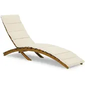 AEA Weiße Chaiselongue Designer Gartenmöbel Liegestuhl Robustes Holzgestell