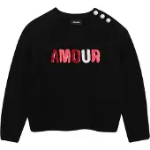 Zadig & Voltaire Bluse - Wolle/Polyamid - Schwarz m. Text - - 16 Jahre (176) - Blusen
