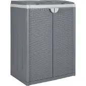 vidaXL Mülleimer mit 2 Klappen Grau 65x45x88 cm PP