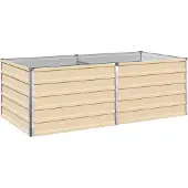 Syfax Hochbeet im Garten Elfenbein 163 x 80 x 55 cm Verzinkter Stahl