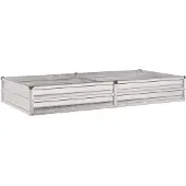 Syfax Hochbeet im Garten Verzinktes Silber 160 x 80 x 24 cm