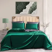 Sonstiges Bettwäsche Set 200x200cm Satin Grün Grau 3-teilig mit Reißverschluss