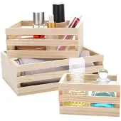 Merkloos Solidchoice – Set aus 3 Holz-Aufbewahrungsboxen, stapelbar und dekorativ