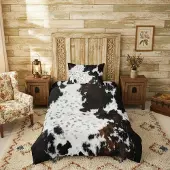 Merkloos Kuhfell Bettwäsche Set mit 2 Teilen 155 x 220 cm