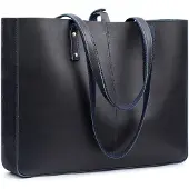 Merkloos Große Ledertasche für Damen mit Laptopfach