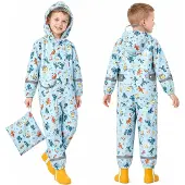 Merkloos Wasserdichte Regenjacke für Kinder mit Kapuze und reflektierenden Details