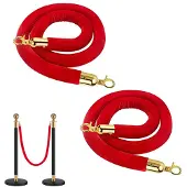Merkloos Omgoods – Set aus 2 Barrieren, rote Samtseile, 150 cm