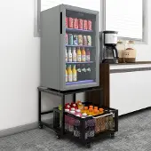 OEM Koelkastunterbau auf Rollen mit Box, 50x50x43 cm, schwarz
