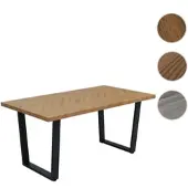 Mendler Esszimmertisch HWC-O61, Tisch Küchentisch Esstisch, Industrial MDF Metall 160x90cm helle Eiche-Optik