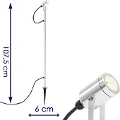 Konstsmide LED Gartenspot Monza 107 cm – 3000 K Metallic-Grau