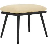 vidaXL Relaxsessel mit Hocker Creme Stoff und Kunstleder